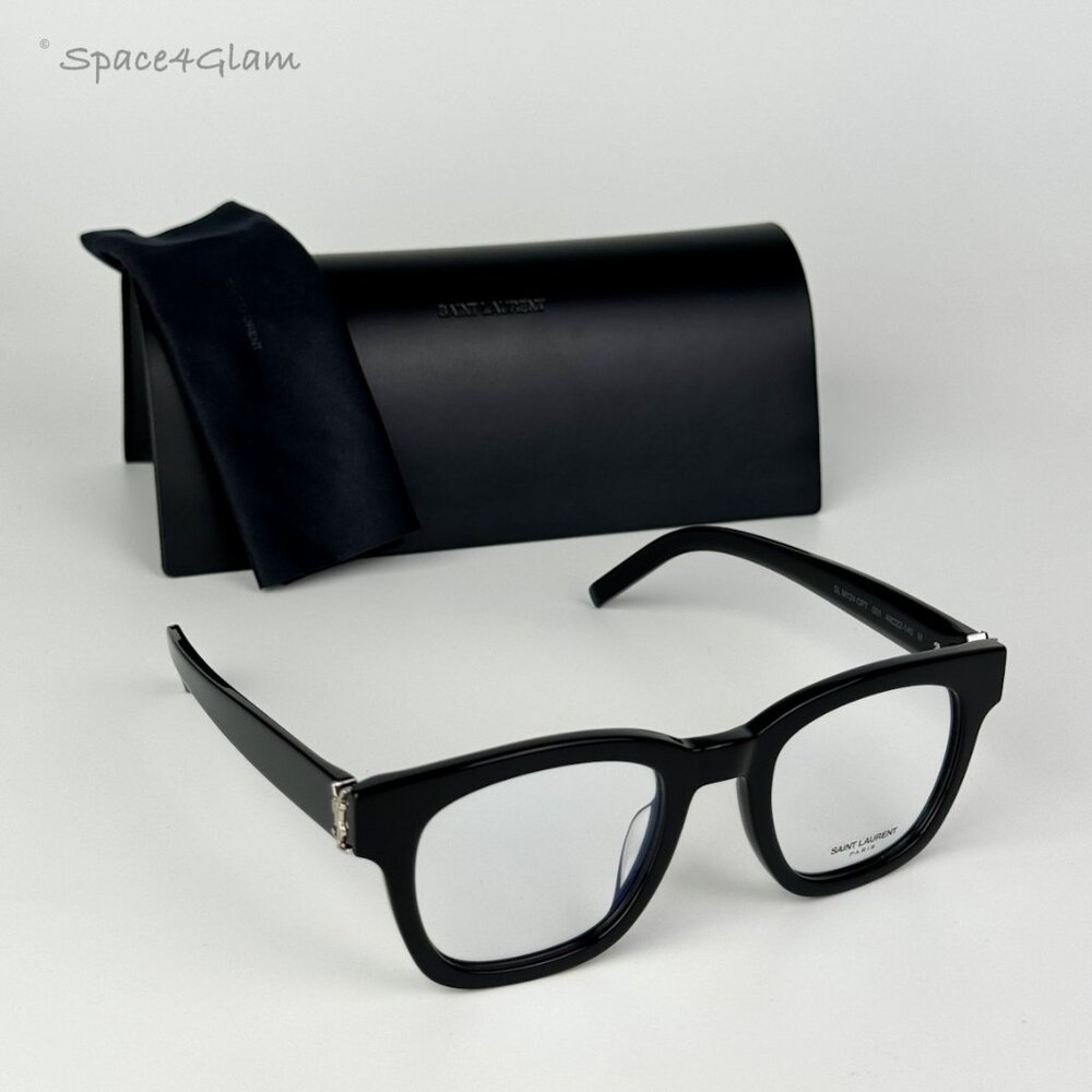 NEW Saint Laurent SLM124 OPT 001 Black Demo Cat Eye Unisex Eyeglasses